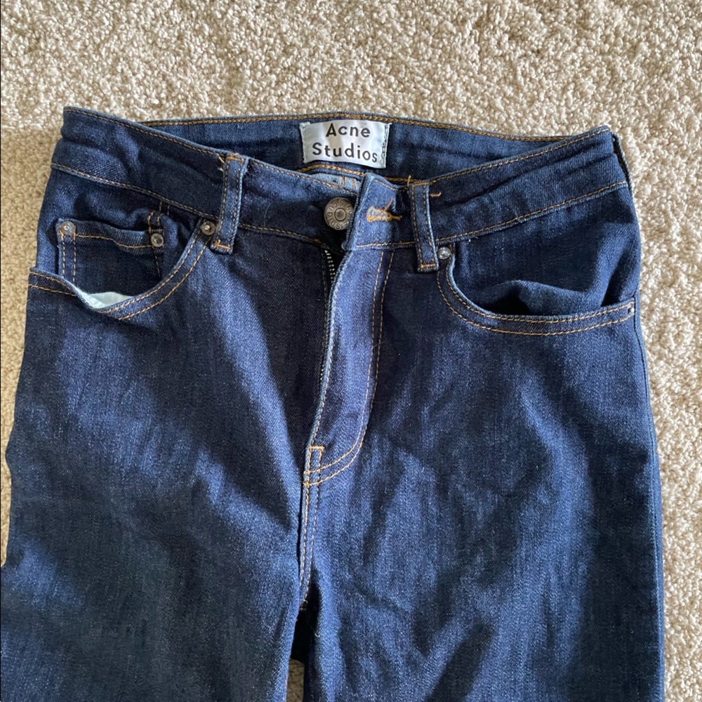 Acne, blue denim, high waisted, skinny jeans, size 25